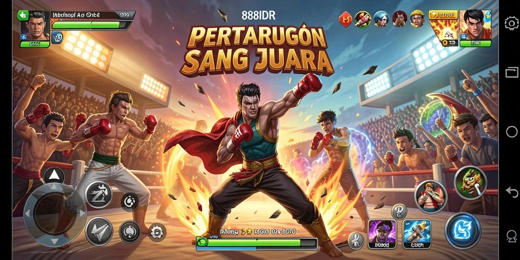 Tampilan gameplay seru dalam pertarungan 888IDR.