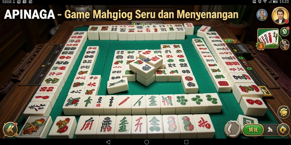 Tampilan gameplay APINAGA yang seru dan menantang dalam Mahjong.
