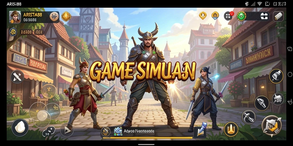 Screenshot utama ARISTA88 menampilkan dunia simulasi yang vibrant dan penuh warna.