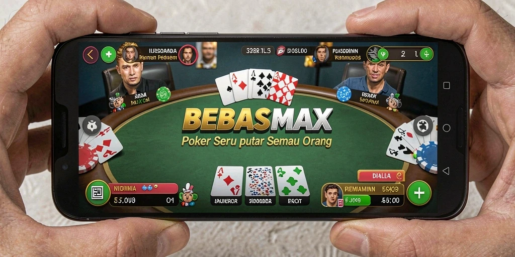 Tampilan menarik dari gameplay Poker di BEBASMAX.