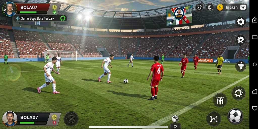 Gambaran permainan BOLA07 dalam aksi di lapangan sepak bola.