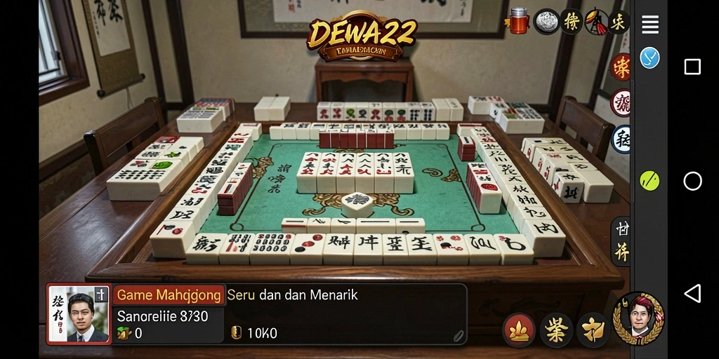Tampilan gameplay menarik dari DEWA22 saat bermain Mahjong.