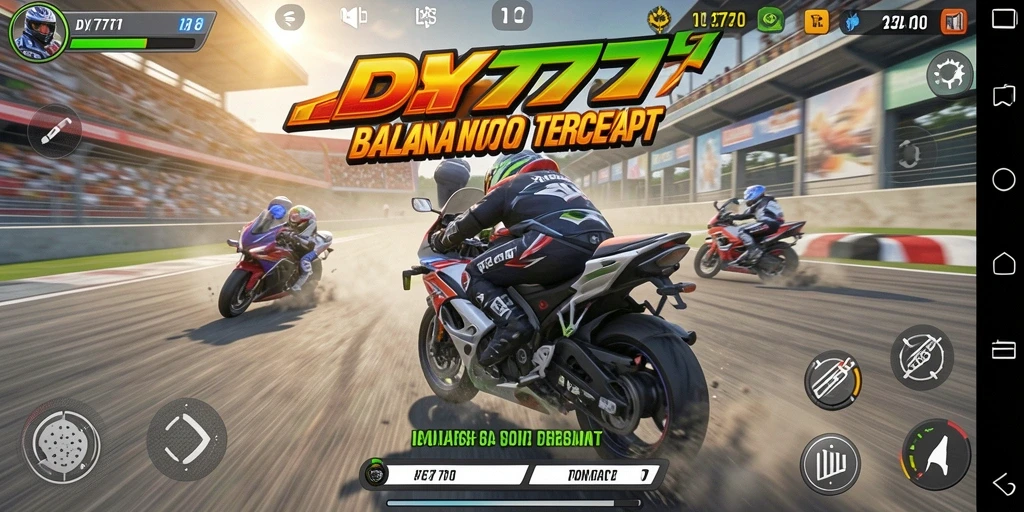 Tampilkan gameplay mendebarkan dan motor balap keren dari DY777.