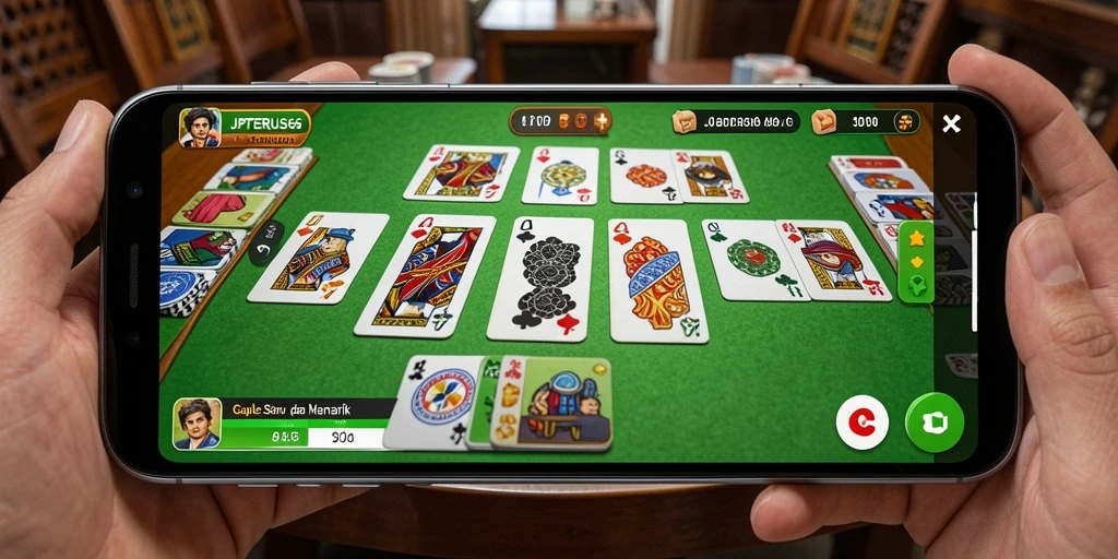 Tampilan gameplay seru JPTERUS66 saat bermain Gaple dengan teman.