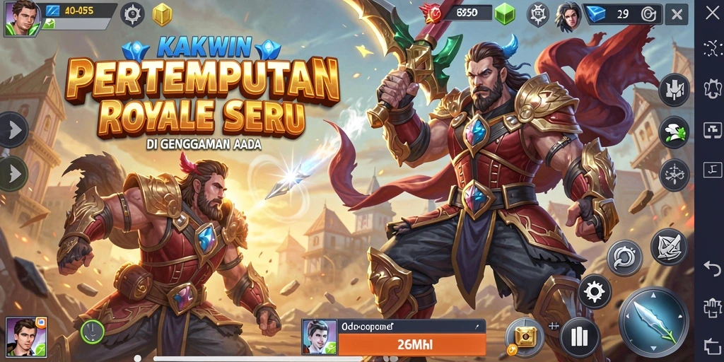Tampilan gameplay seru KAKWIN saat pertempuran berlangsung.