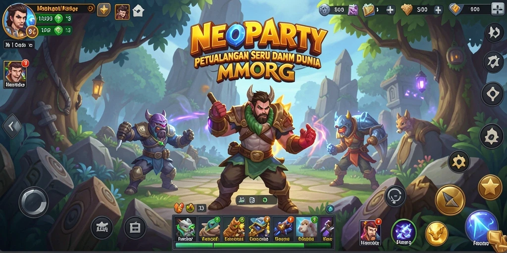 Tampilan gameplay seru dalam NEOPARTY dengan aksi menarik.
