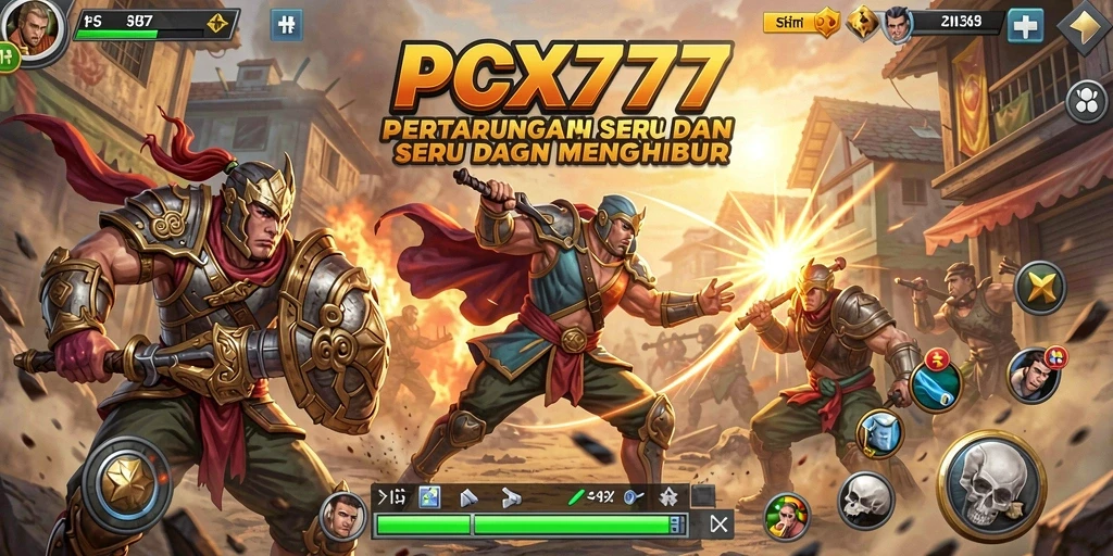 Screenshot gameplay PCX777 dengan pertarungan yang seru dan grafis menawan.
