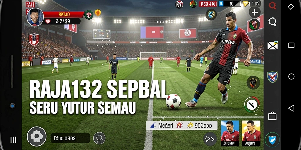 Tampilan gameplay seru dalam pertandingan sepak bola RAJA132.