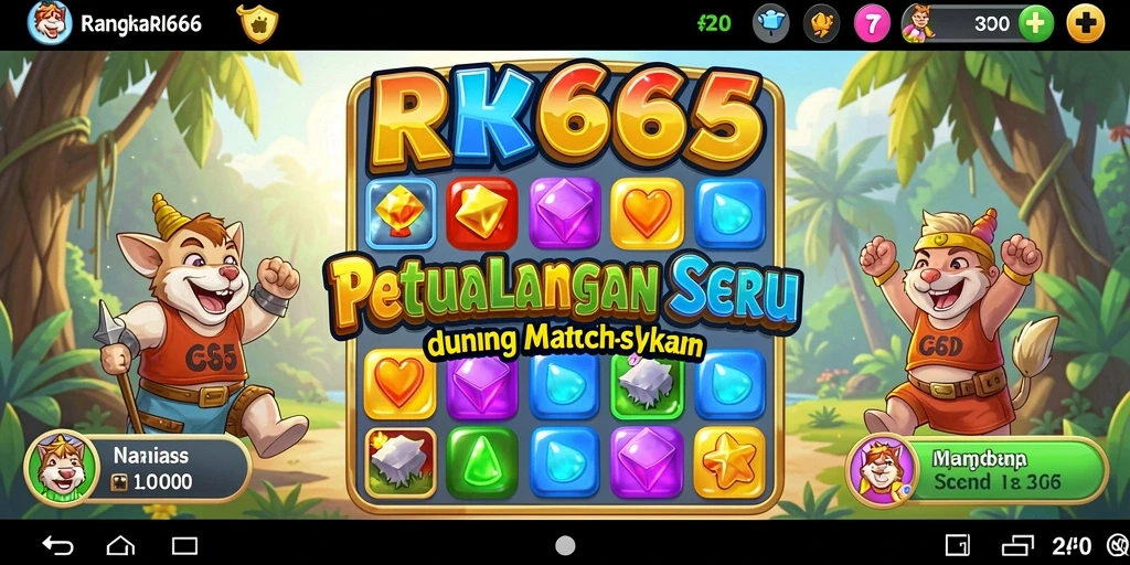 Screenshot dari gameplay RR666 yang menarik dengan tantangan Match-3.
