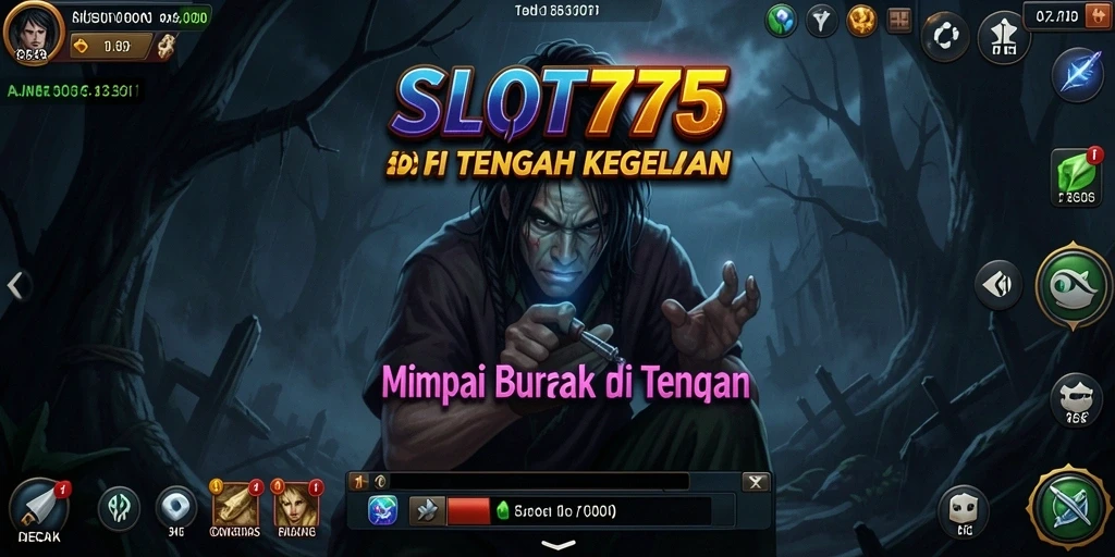 Screenshot dari gameplay menegangkan SLOT777 dengan suasana horor